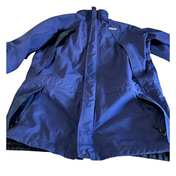 Patagonia Mens Goretex Nylon Blue Waterproof Hooded Rain Ski Full Zip Jacket  M - Picture 6 of 16